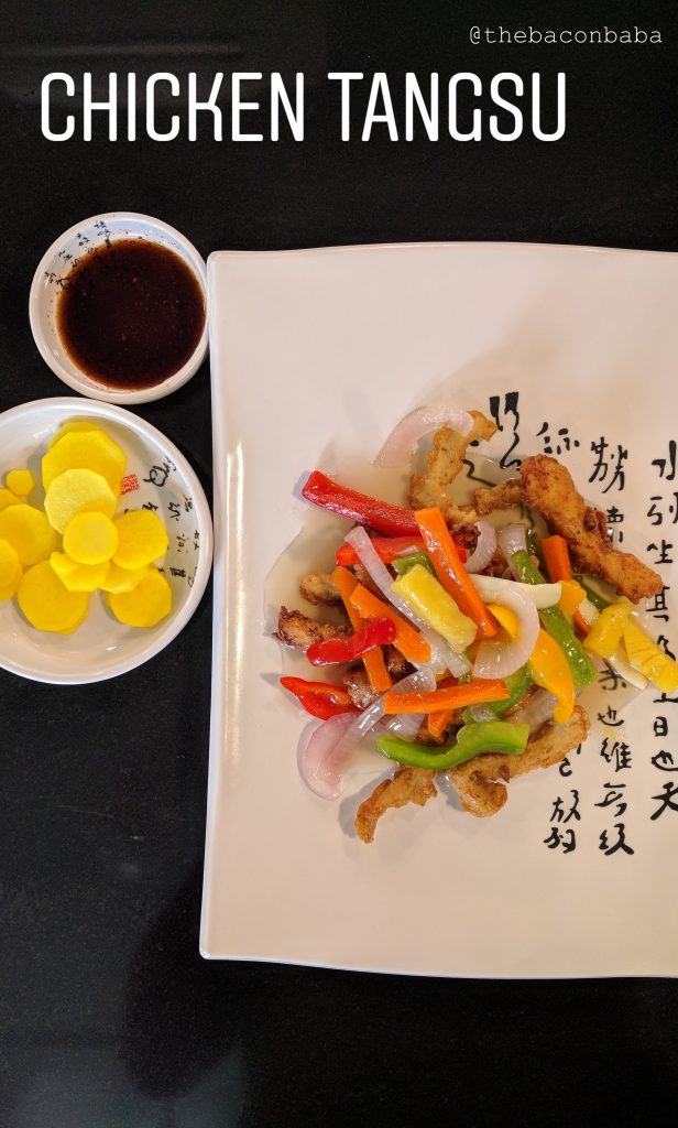 korean baconbaba Tangsu with Fried Chicken